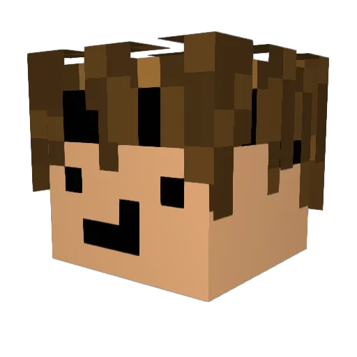 Cordly Minecraft avatar head, 3D render