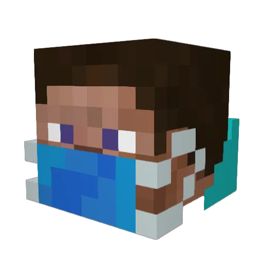 Corenas Minecraft avatar head, 3D render