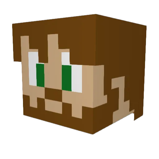 CoreyTheClaw Minecraft avatar head, 3D render