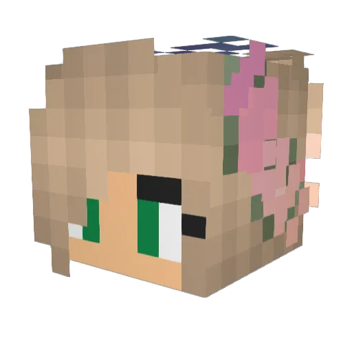 CorgiCatGirl Minecraft avatar head, 3D render