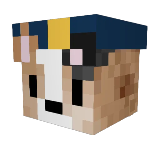 Corgill Minecraft avatar head, 3D render