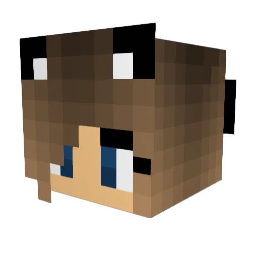 CorinneG Minecraft avatar head, 3D render