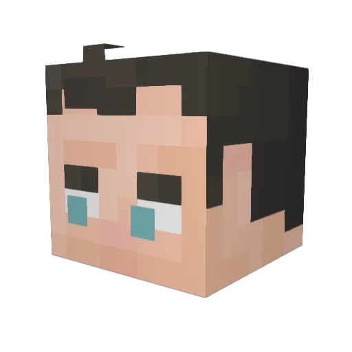Cornbret Minecraft avatar head, 3D render