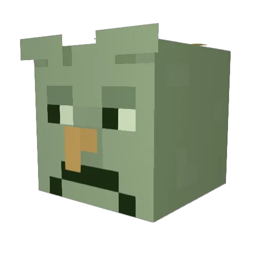 CornerCode Minecraft avatar head, 3D render