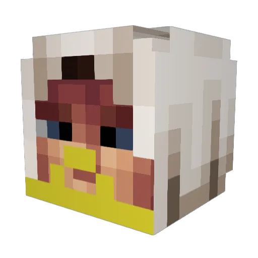 CornerK Minecraft avatar head, 3D render