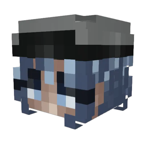 Corner_cat Minecraft avatar head, 3D render
