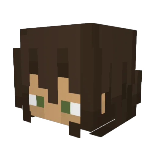 Cornetoruru Minecraft avatar head, 3D render