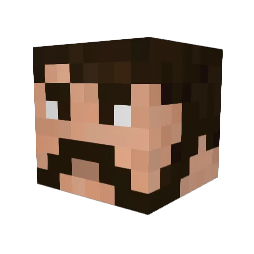 Cornllama Minecraft avatar head, 3D render