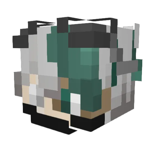 Cornstarkk Minecraft avatar head, 3D render