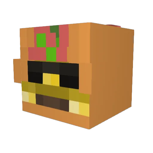CornyC Minecraft avatar head, 3D render