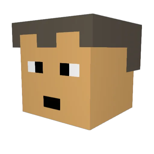 Cornyborst Minecraft avatar head, 3D render