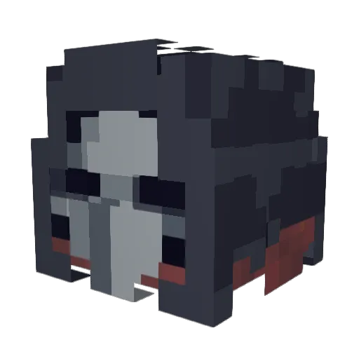 CoroneCorvidae Minecraft avatar head, 3D render