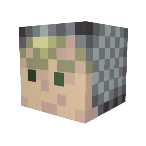 CorporalPun7524 Minecraft avatar head, 3D render