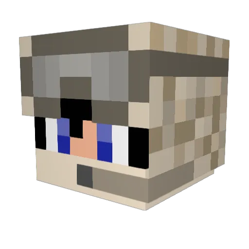 Corporaldude Minecraft avatar head, 3D render