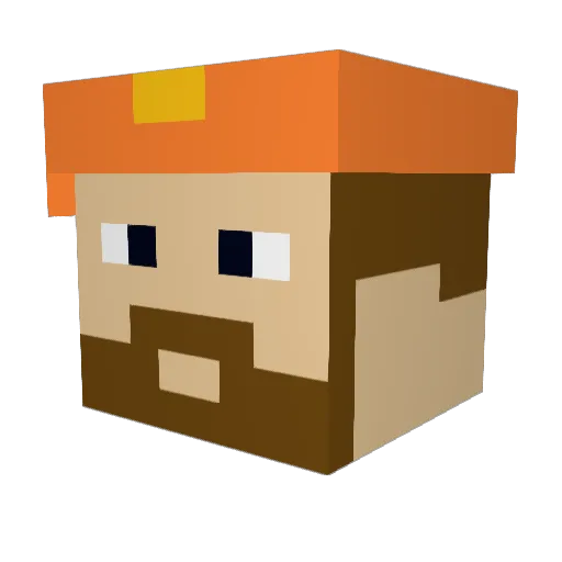 Corprin Minecraft avatar head, 3D render