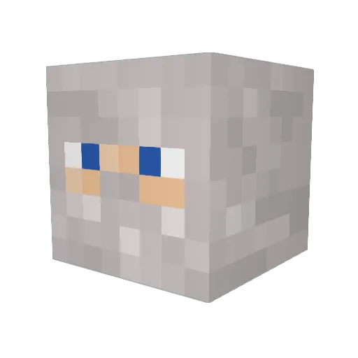 CorpseCat_13 Minecraft avatar head, 3D render