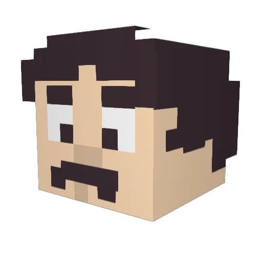 CorradeStar Minecraft avatar head, 3D render