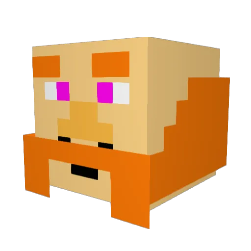 CorruptedMinato Minecraft avatar head, 3D render