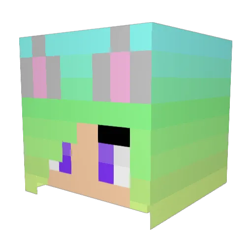 Corrupted_File00 Minecraft avatar head, 3D render