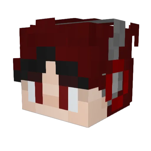 CorvaCorvalis Minecraft avatar head, 3D render