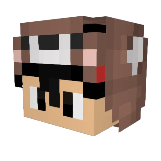 Corvinra Minecraft avatar head, 3D render