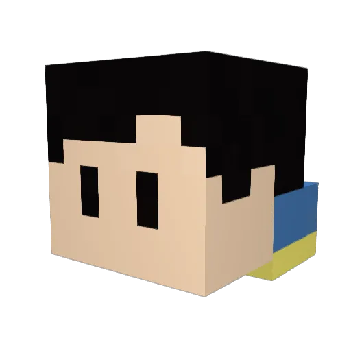Corvinus Minecraft avatar head, 3D render