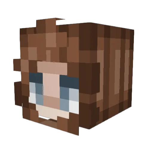 Corvolio Minecraft avatar head, 3D render
