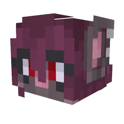 Corvvid Minecraft avatar head, 3D render