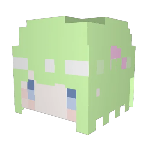 CosDoll Minecraft avatar head, 3D render