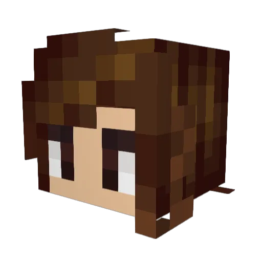 Cosfia Minecraft avatar head, 3D render