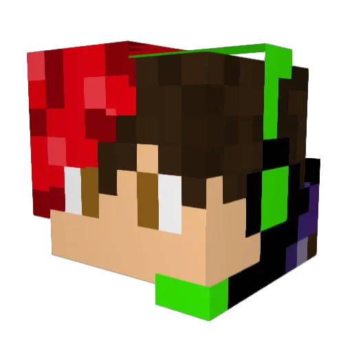 CosmicFox7288 Minecraft avatar head, 3D render