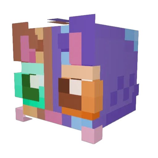CosmilkCow Minecraft avatar head, 3D render
