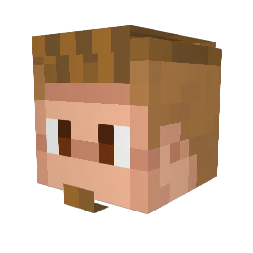 Cosmiphibian Minecraft avatar head, 3D render