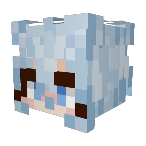 CosmoKittyCat Minecraft avatar head, 3D render
