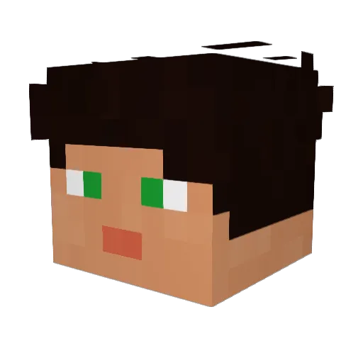 Cosmolithe Minecraft avatar head, 3D render