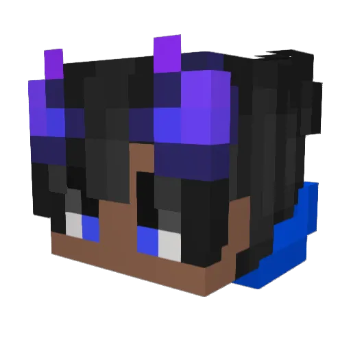 CosmosAblaze Minecraft avatar head, 3D render