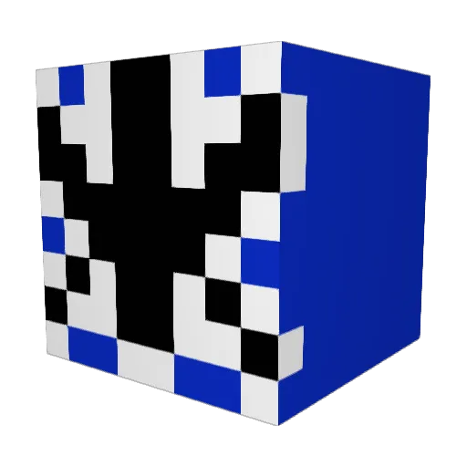 CosmosBlack Minecraft avatar head, 3D render