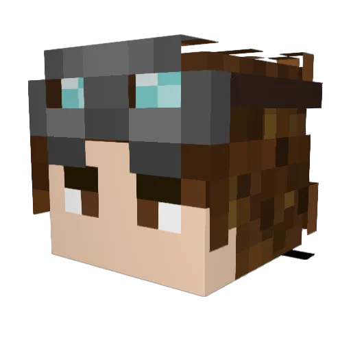 CosmouQ Minecraft avatar head, 3D render