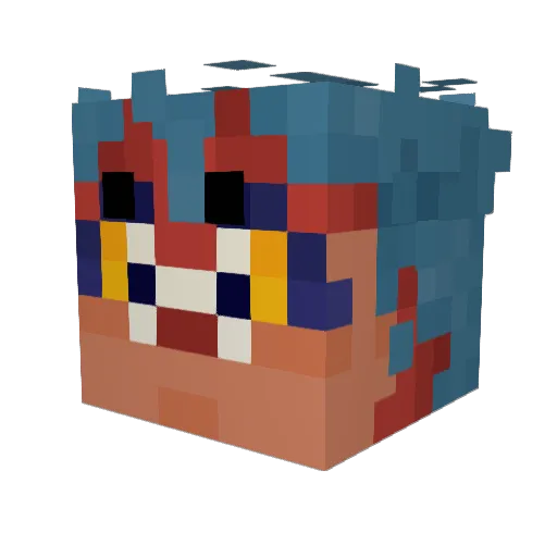 Cosmovelie Minecraft avatar head, 3D render