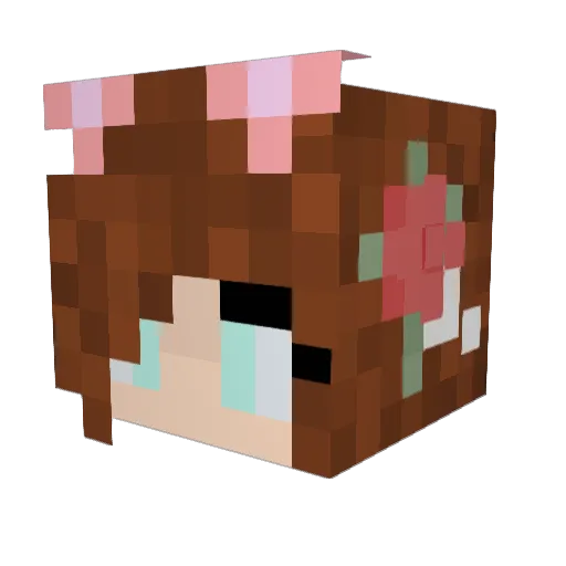 CosplayNina Minecraft avatar head, 3D render