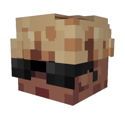 Cospoke Minecraft avatar head, 3D render