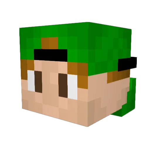 Costaryka Minecraft avatar head, 3D render