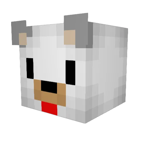 CosyPolarBear Minecraft avatar head, 3D render
