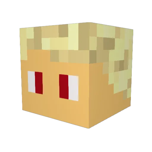Cottoinc Minecraft avatar head, 3D render