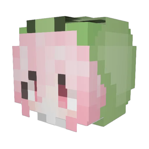 Cottonbean520 Minecraft avatar head, 3D render
