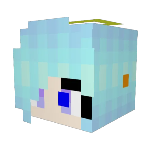 Couiine Minecraft avatar head, 3D render