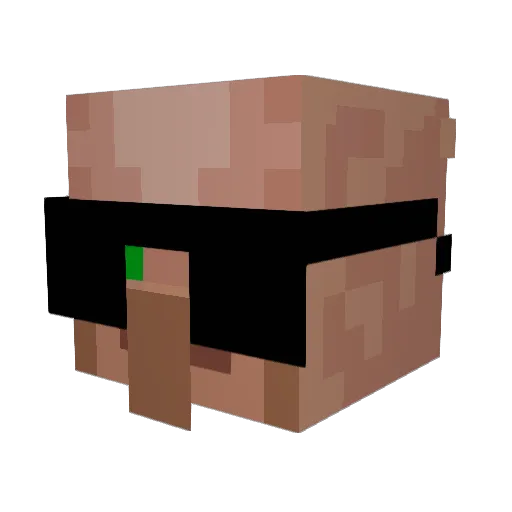 Countbini Minecraft avatar head, 3D render