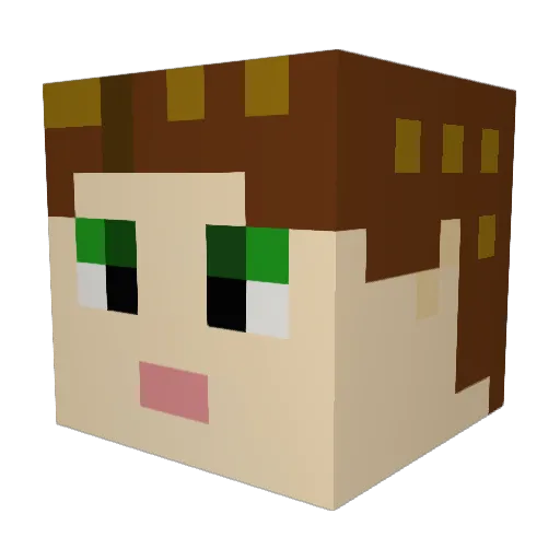 CountessofFire Minecraft avatar head, 3D render