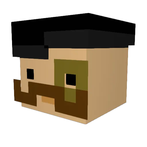 CoupleK Minecraft avatar head, 3D render