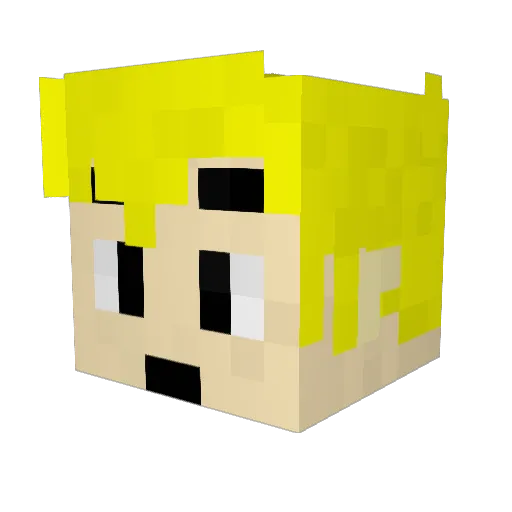 Courageous Minecraft avatar head, 3D render